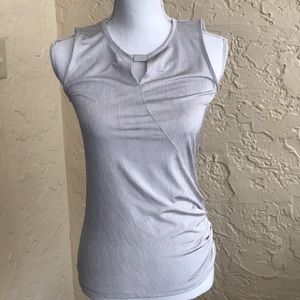 Calvin Klein gray side ruche top
